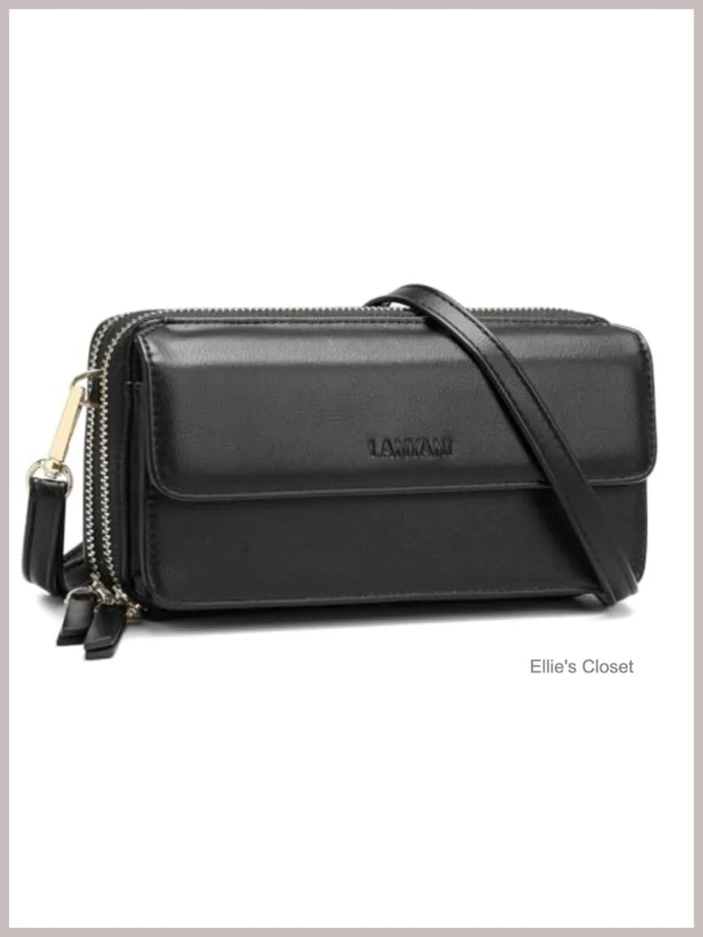 RFID Blocking Vegan Leather Crossbody Wallet Wristlet with Phone Pocket